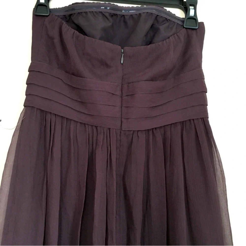 J. Crew juliet strapless chiffon 100% silk bridal prom mini dress